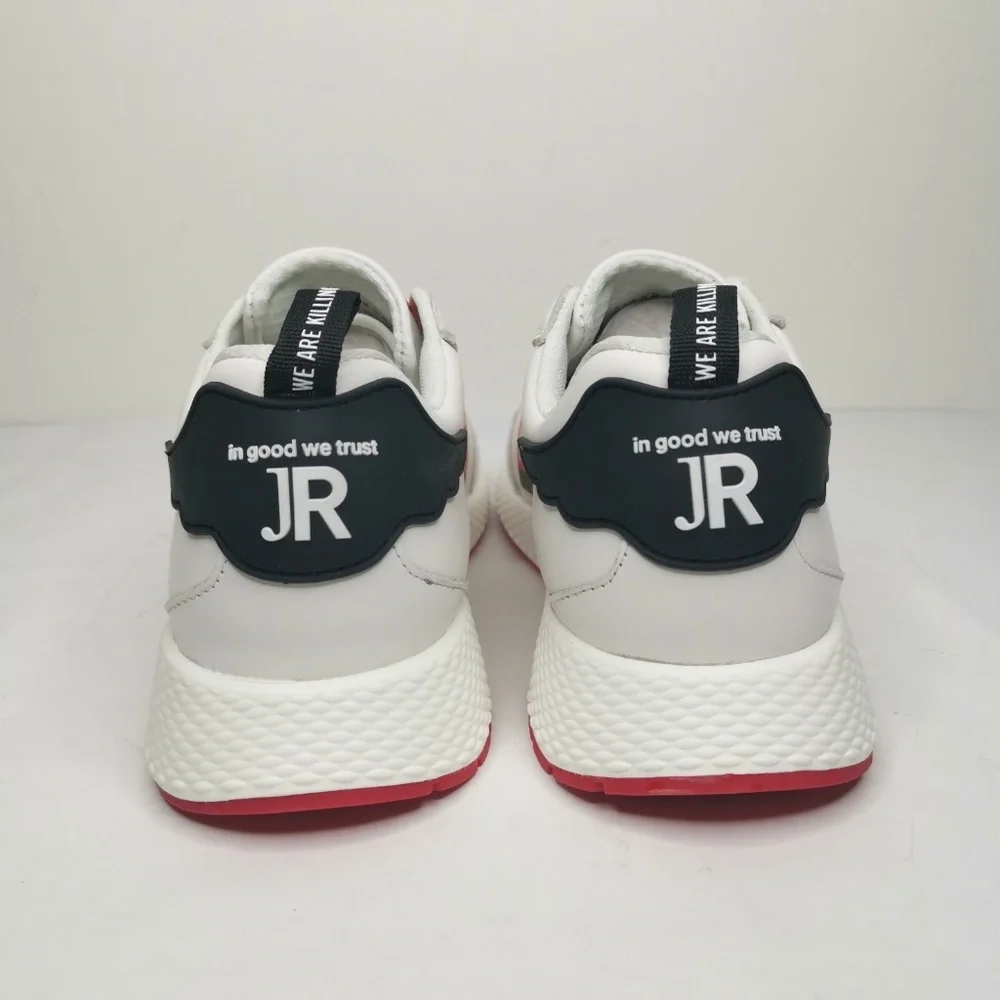 $495 - JOHN RICHMOND White and Red Logo Sneaker Women's 10 (EU 40)